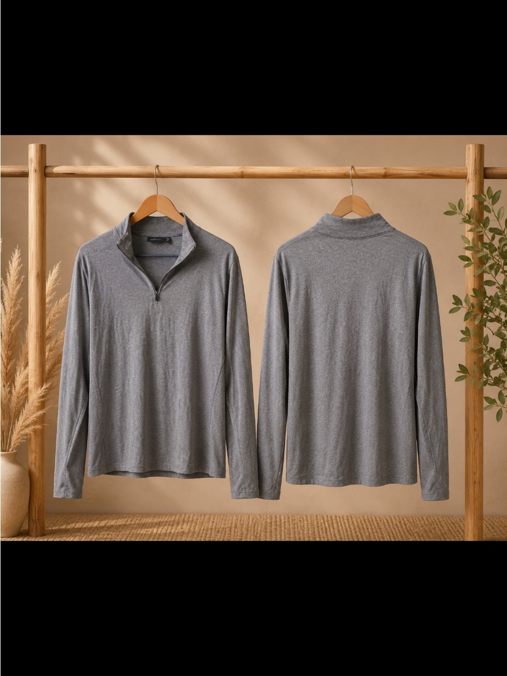Marc Anthony Heather Gray Long-Sleeve Quarter-Zip Pullover